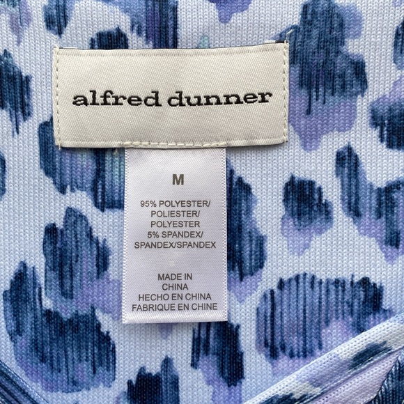 Alfred Dunner Top Blue Animal Print Montana Sky - Picture 6 of 15